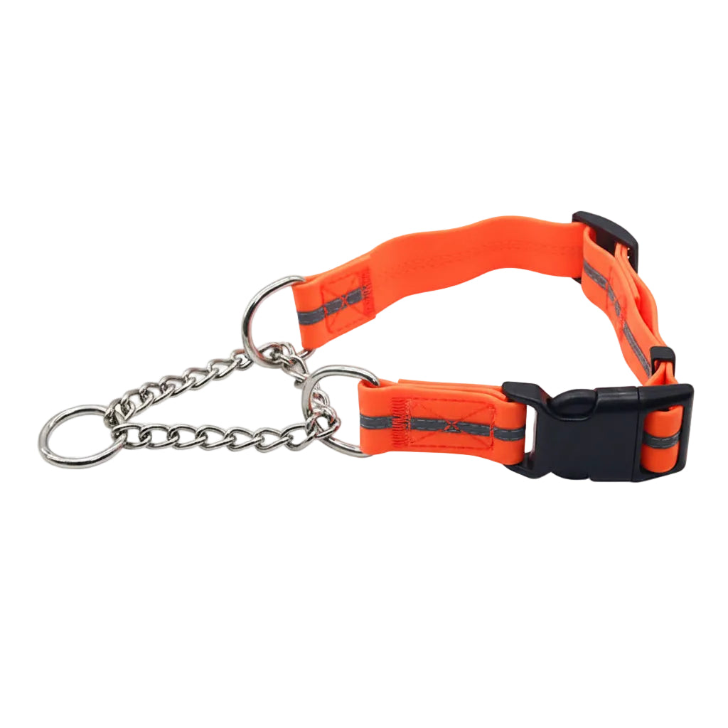 PVC Reflective Half P-Chain Dog Collar with Stainless Steel Chain