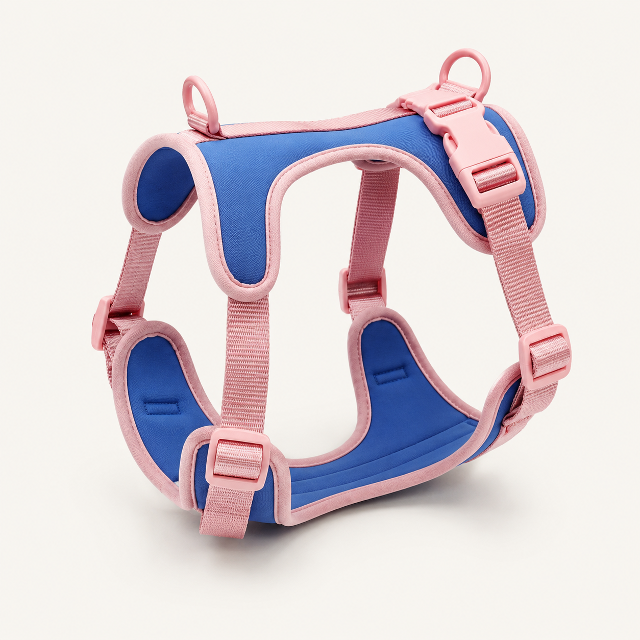Blush-Trim Padded Dual-Attachment Dog Harness