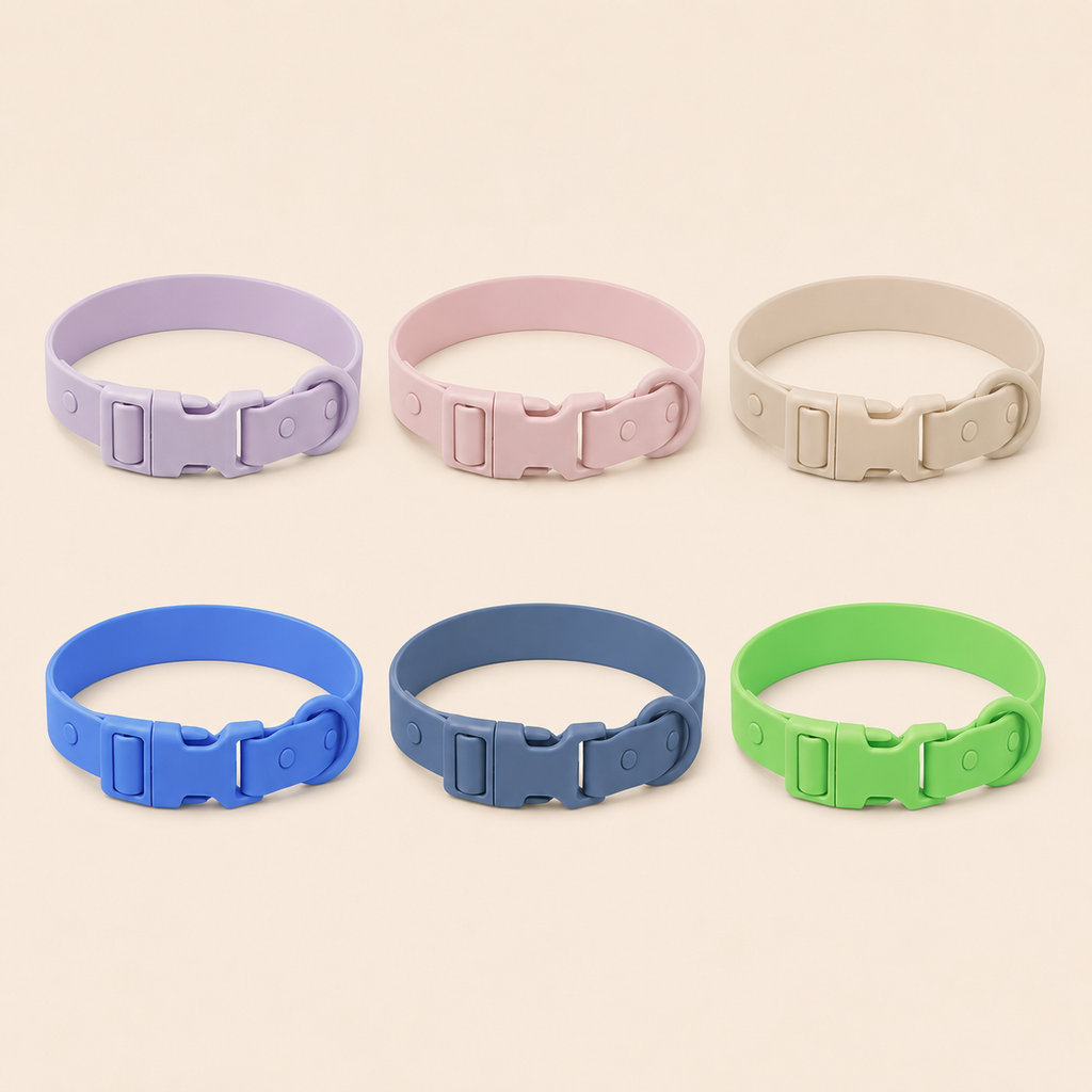 Waterproof PVC Adjustable Dog Collar with ABS Safety Buckle