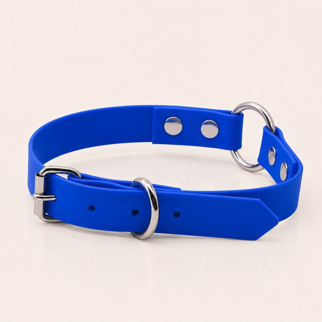Textured Waterproof PVC Dog Collar with O-Ring