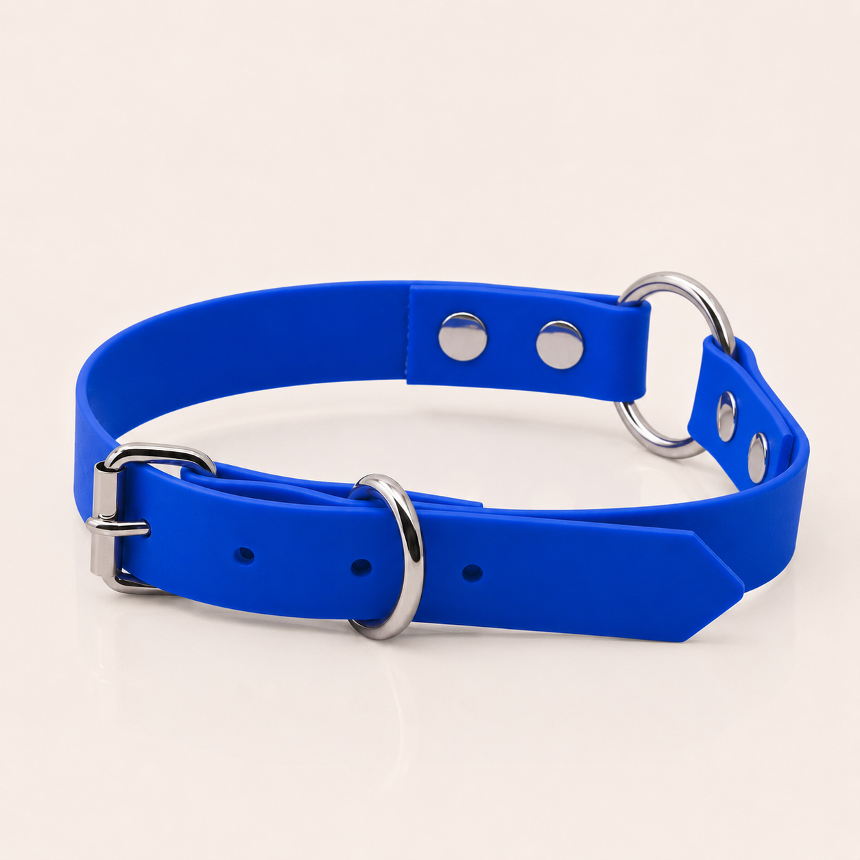 Textured Waterproof PVC Dog Collar with O-Ring