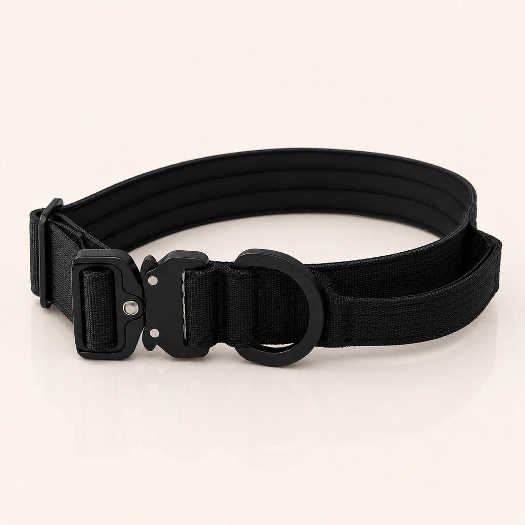 Heavy Duty Tactical Dog Collar with Aluminum Buckle and Control Handle