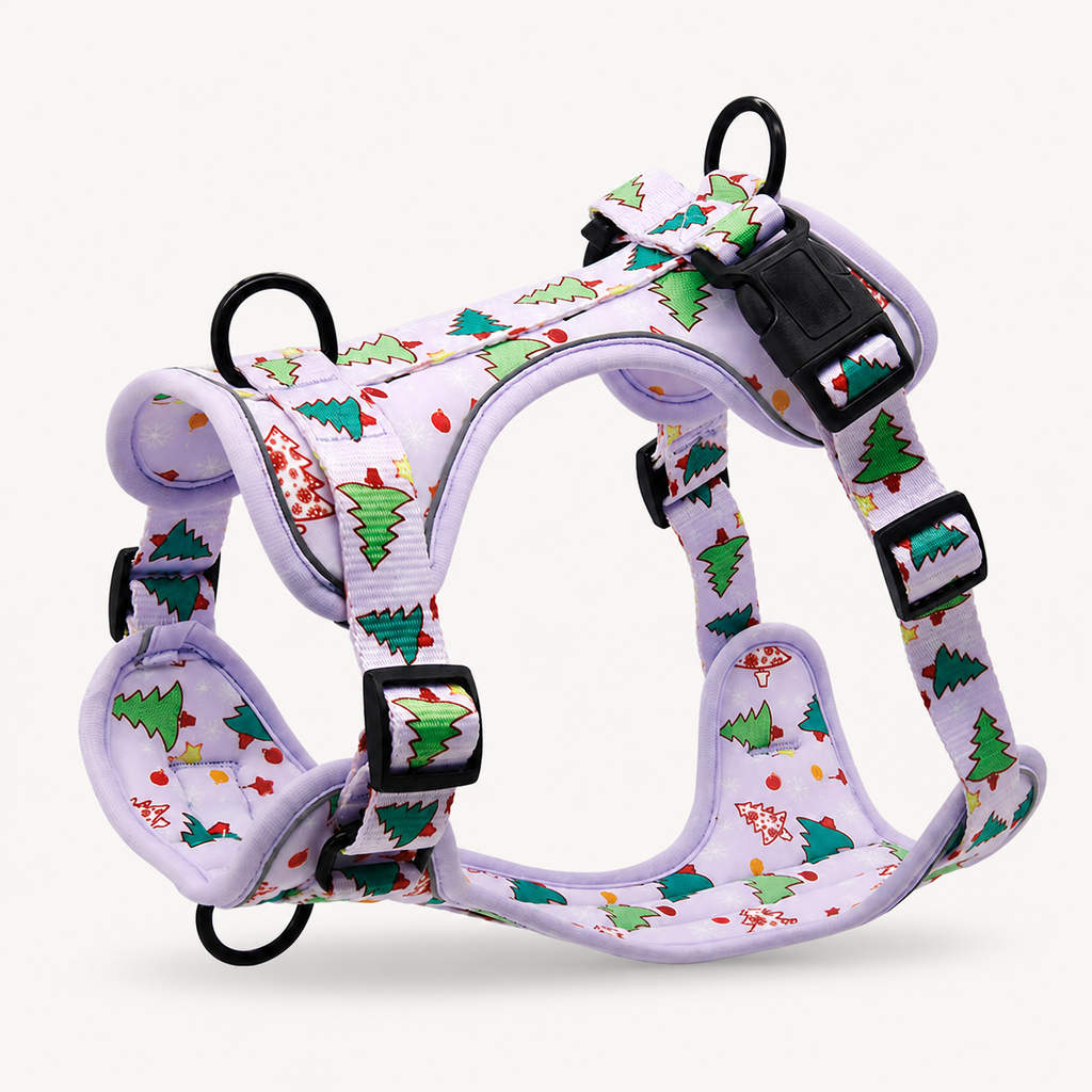 Christmas Print Reflective Dog Harness