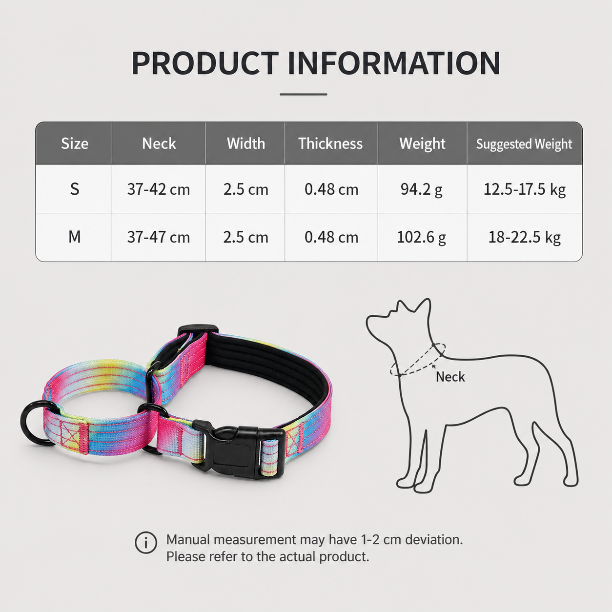 P-Chain Anti-Lunge Dog Collar with Neoprene Padding