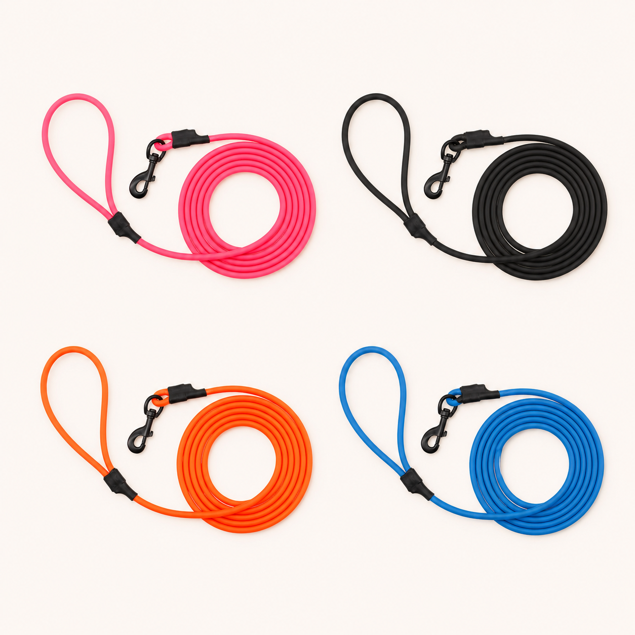 Waterproof Round Dog Leash with Zinc Alloy Hook