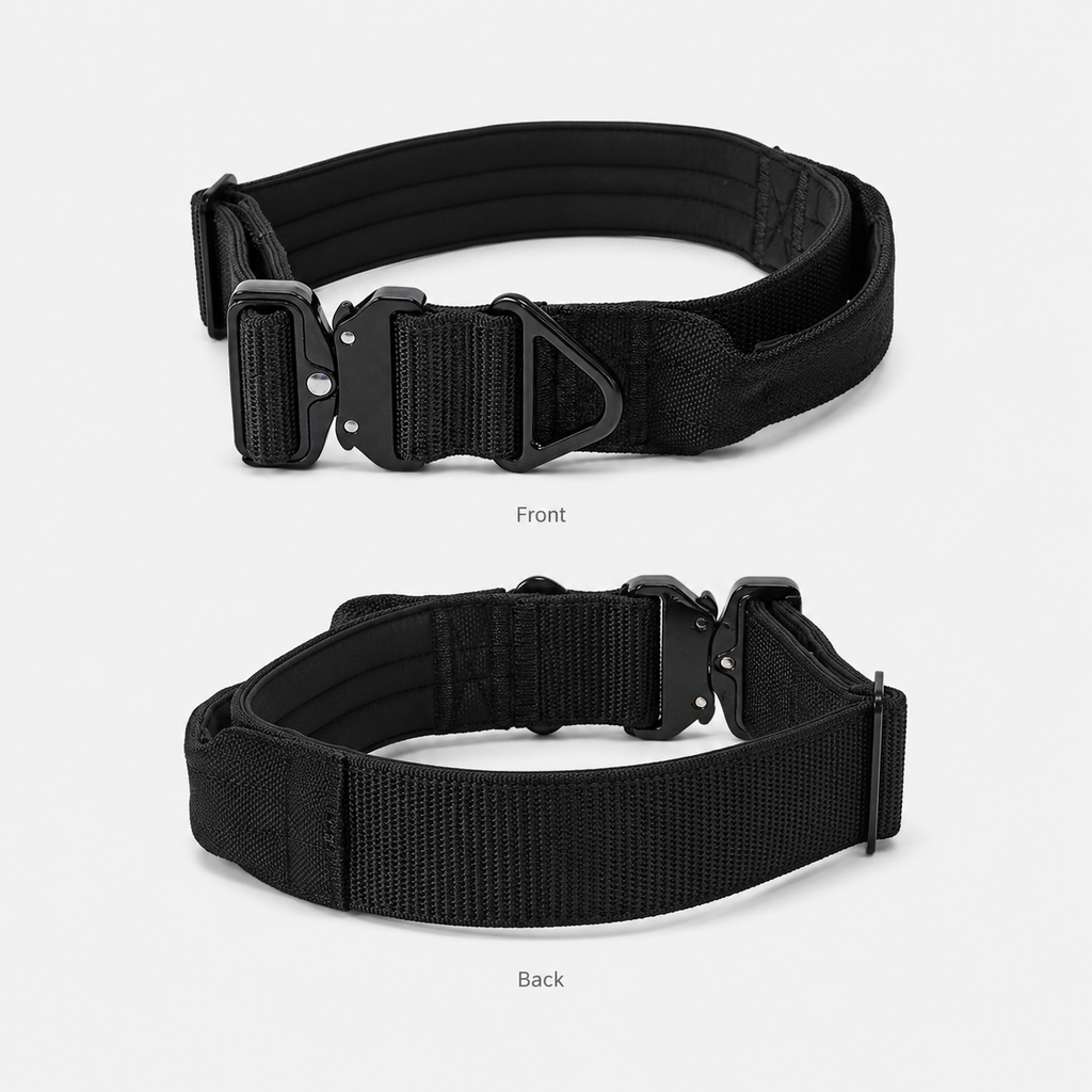 Heavy Duty Tactical Dog Collar with Handle and Metal Quick Release Buckle