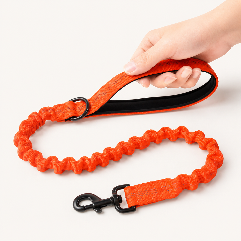 Shock Absorbing Reflective Elastic Dog Leash