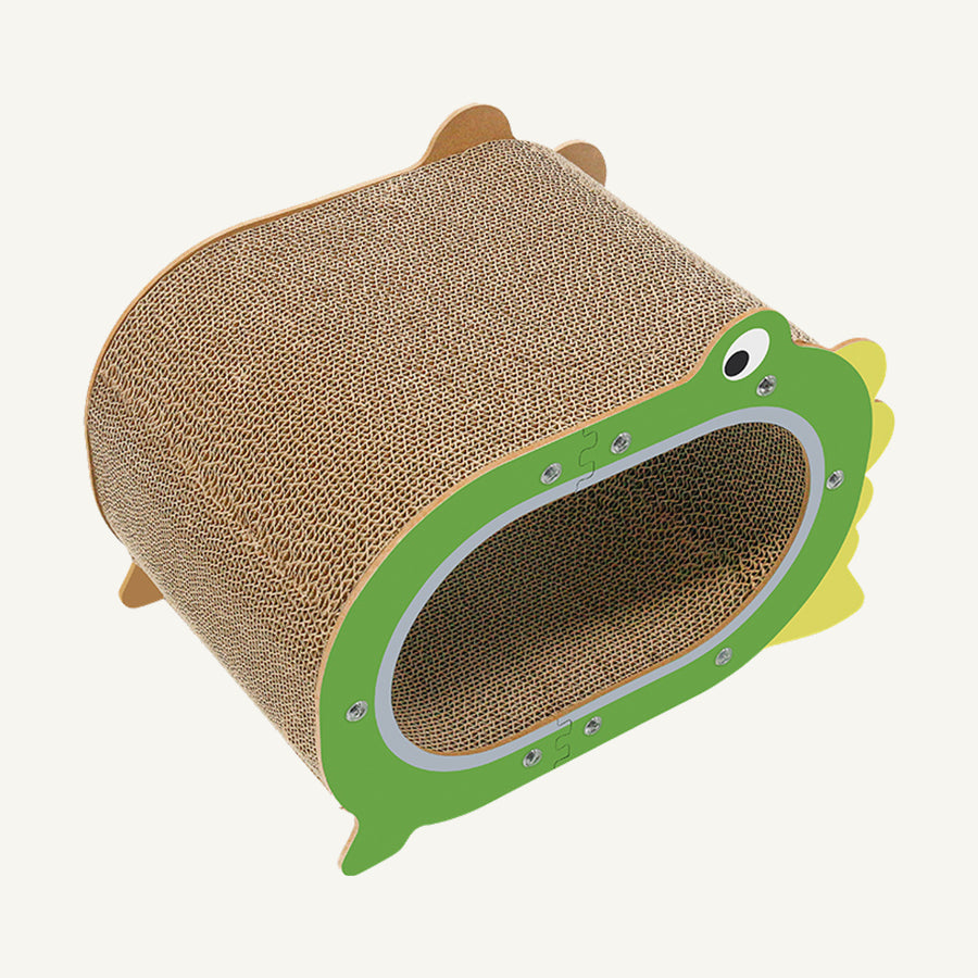 Crocodile-Shaped Corrugated Cat Scratcher House