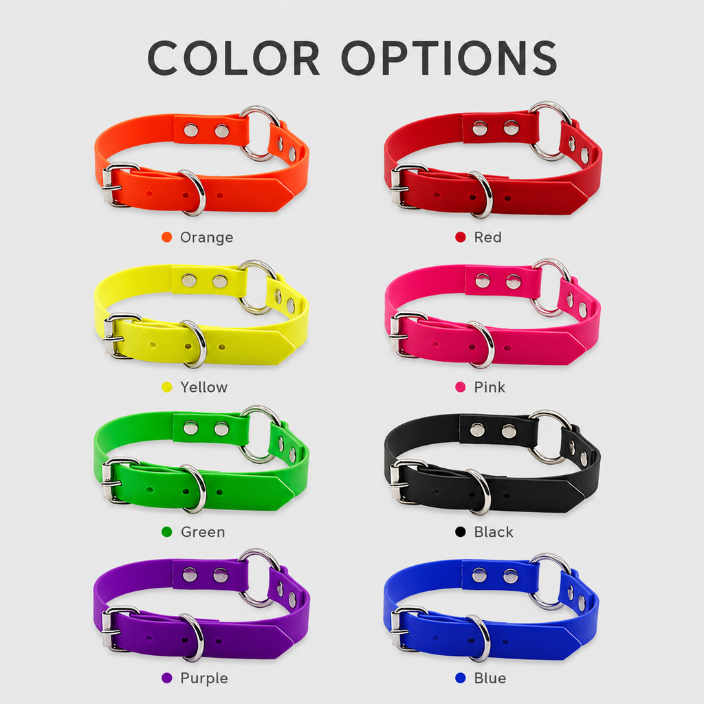 Textured Waterproof PVC Dog Collar with O-Ring