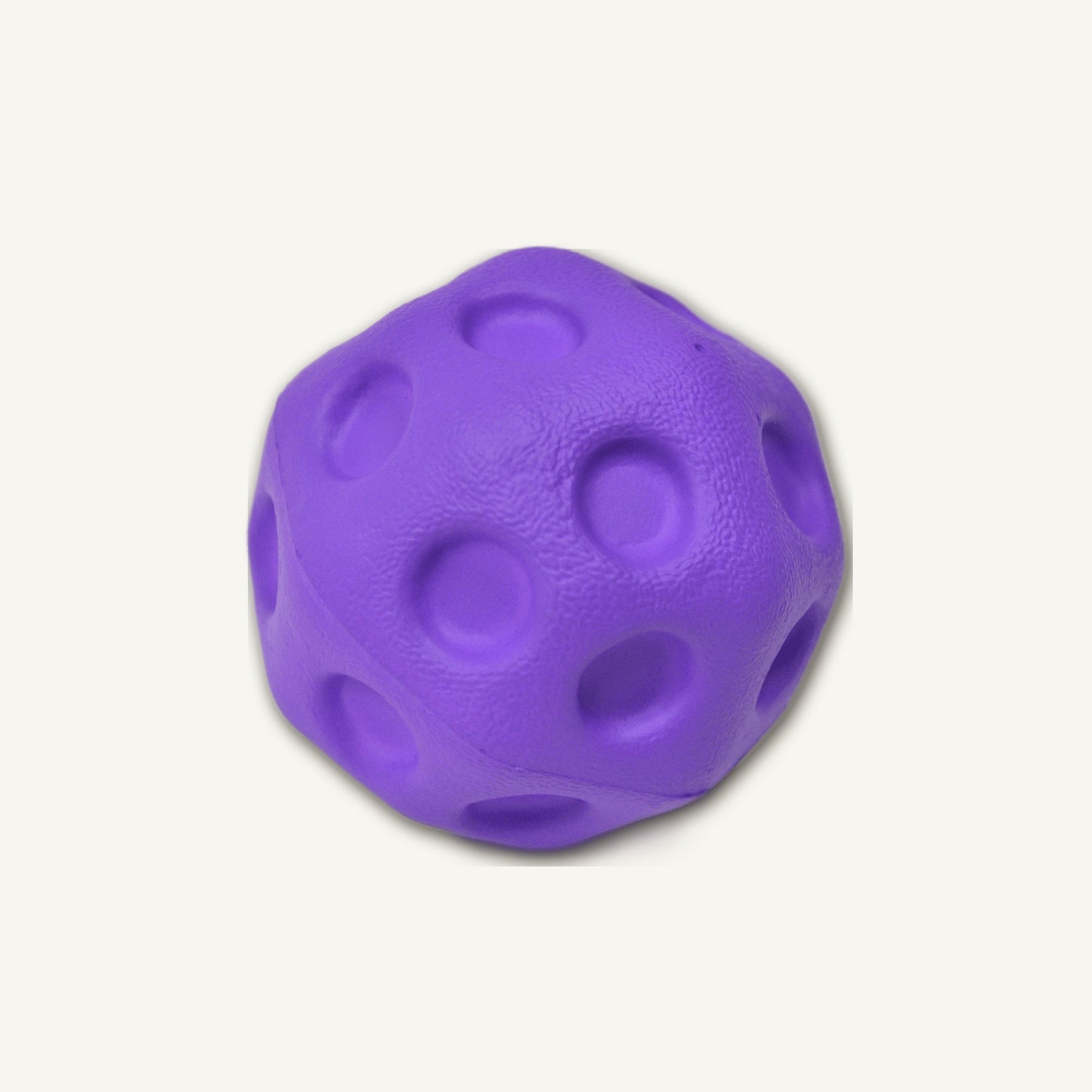 Purple Light-Up Meteor Bounce Ball – ETPU011 rear perspective view on warm neutral background for wholesale pet brands