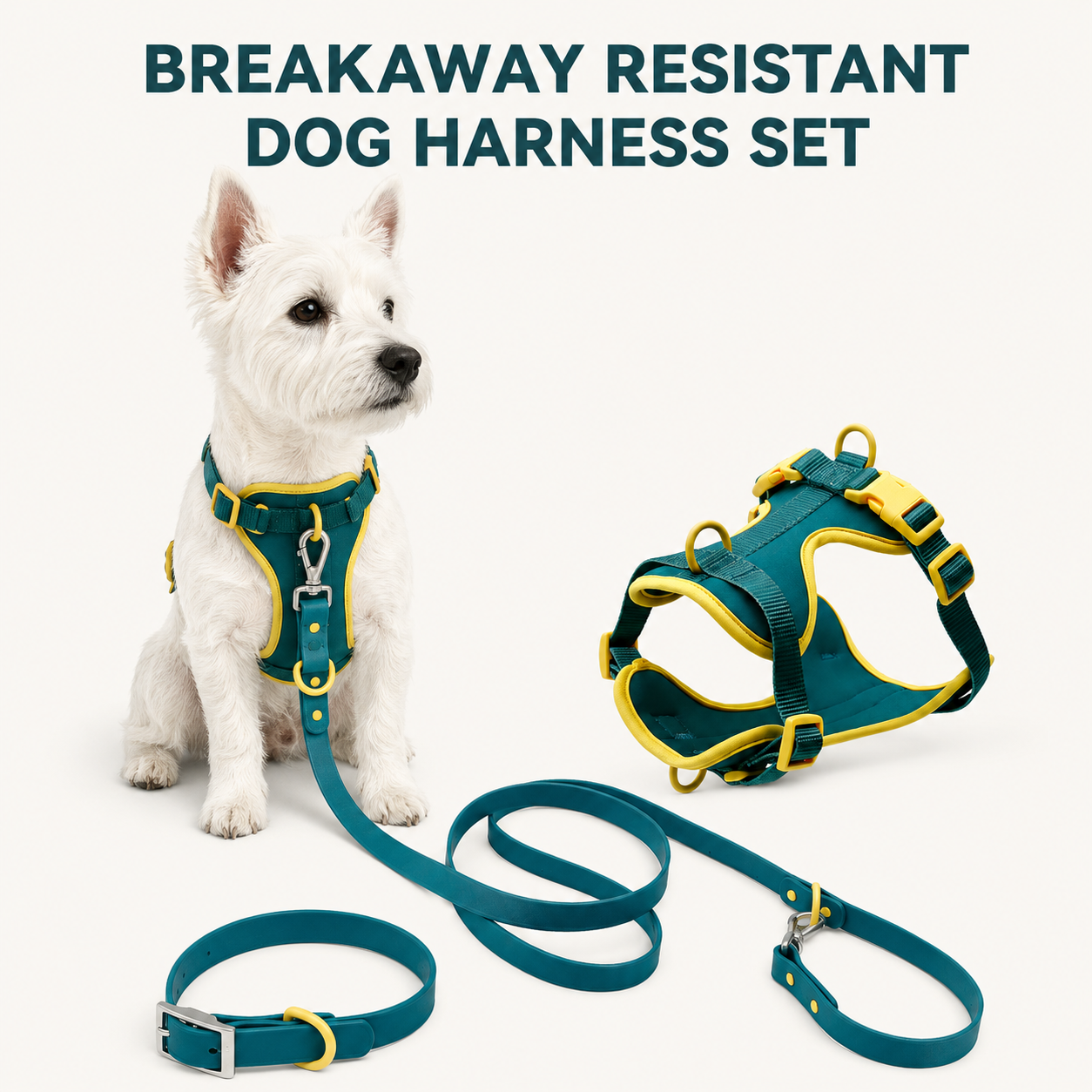 Escape-Resistant Dog Harness, Collar & Leash Set