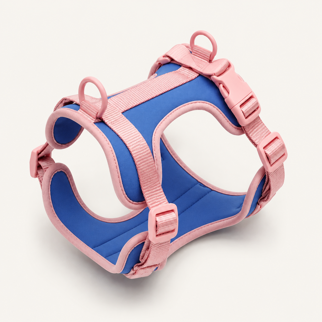 Blush-Trim Padded Dual-Attachment Dog Harness