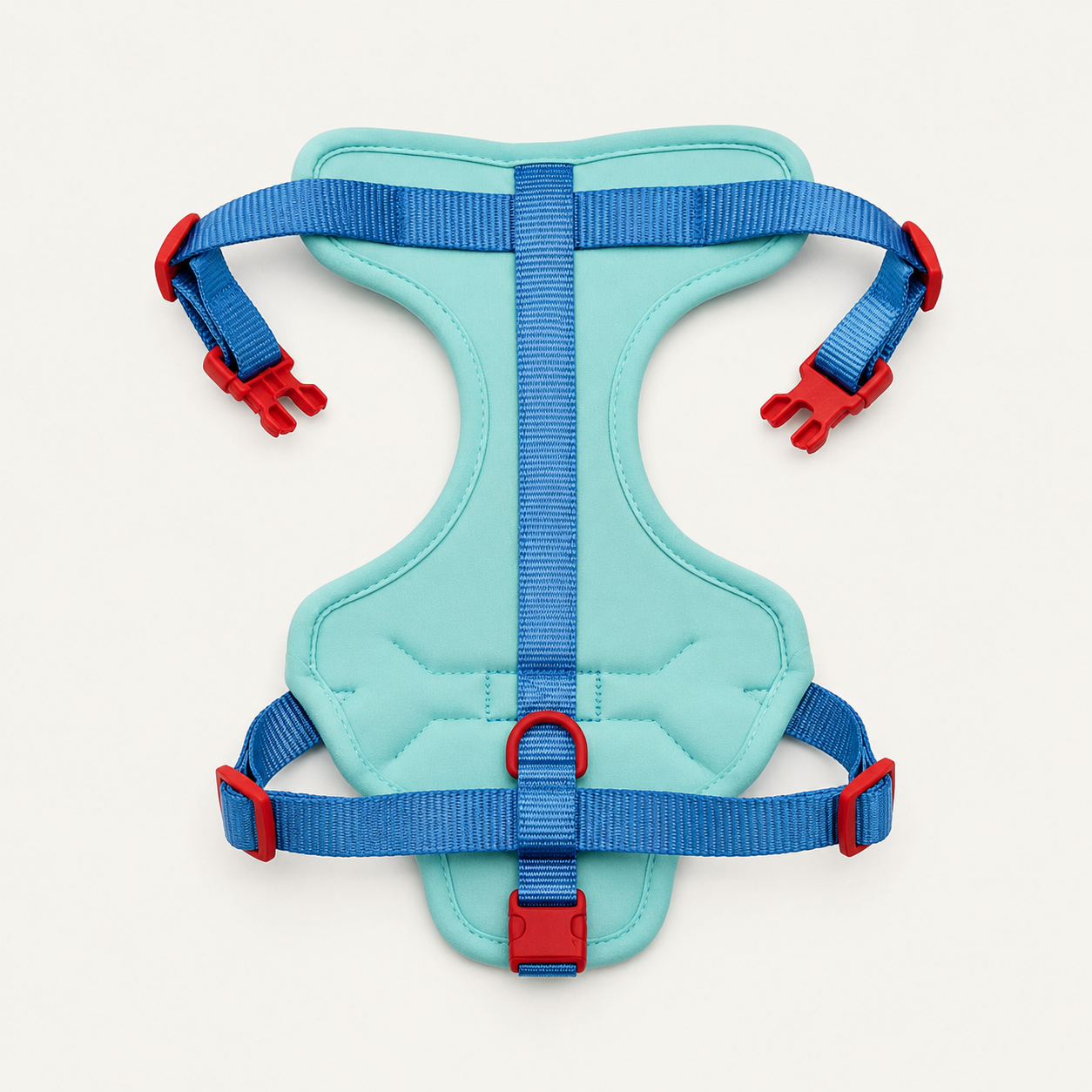 Aqua Contrast Dual-Attachment Dog Harness