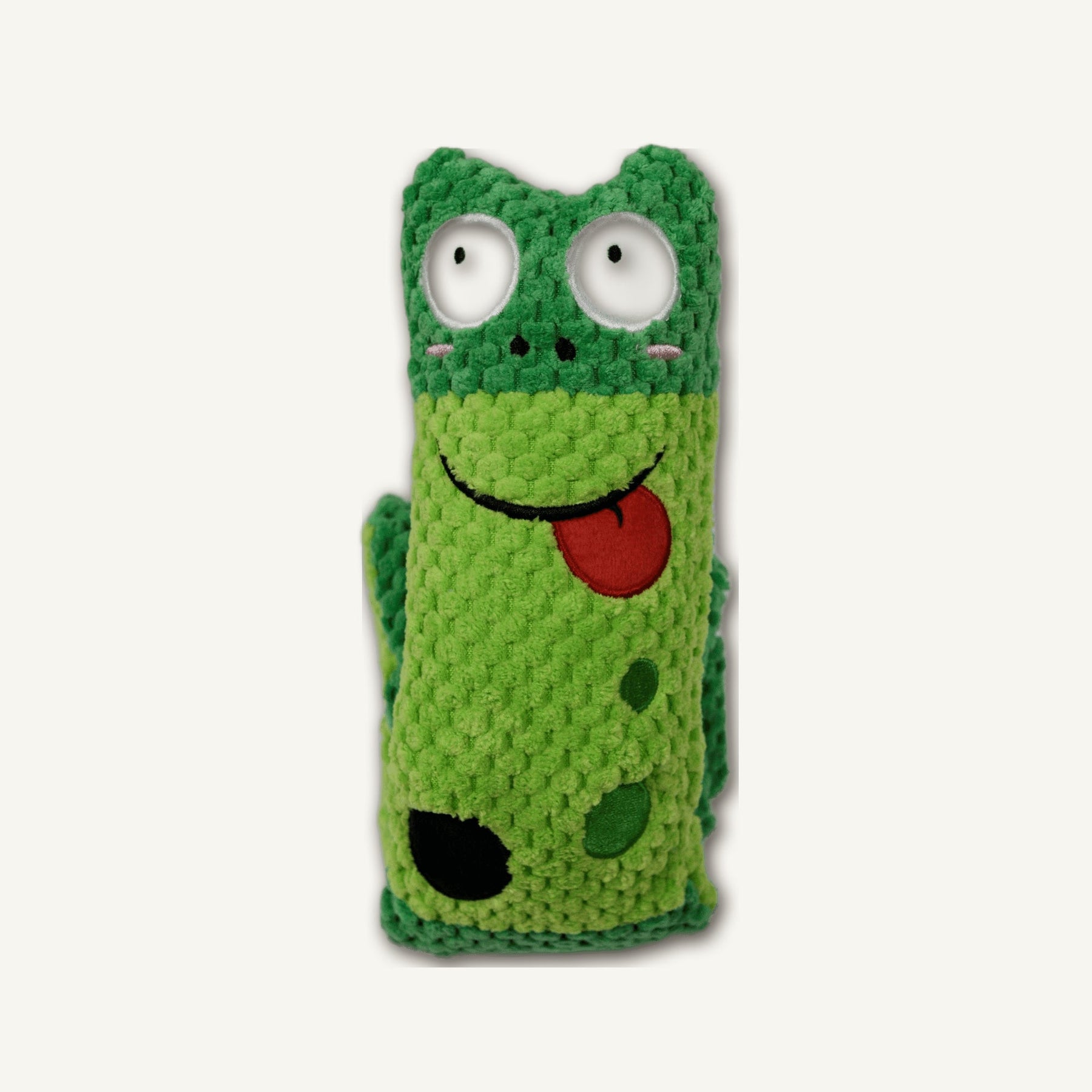 Spotted Frog Treat-Hiding Toy – GE1072 rear perspective view on warm neutral background for wholesale pet brands