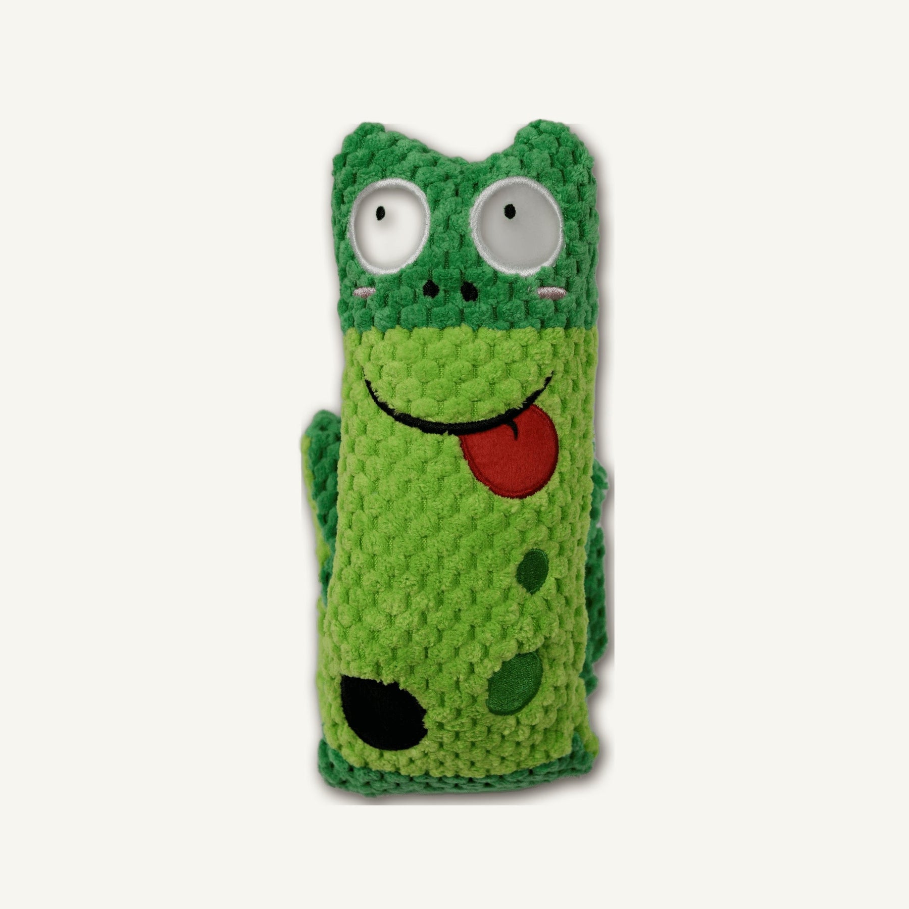 Spotted Frog Treat-Hiding Toy – GE1072 top perspective view on warm neutral background for wholesale pet brands