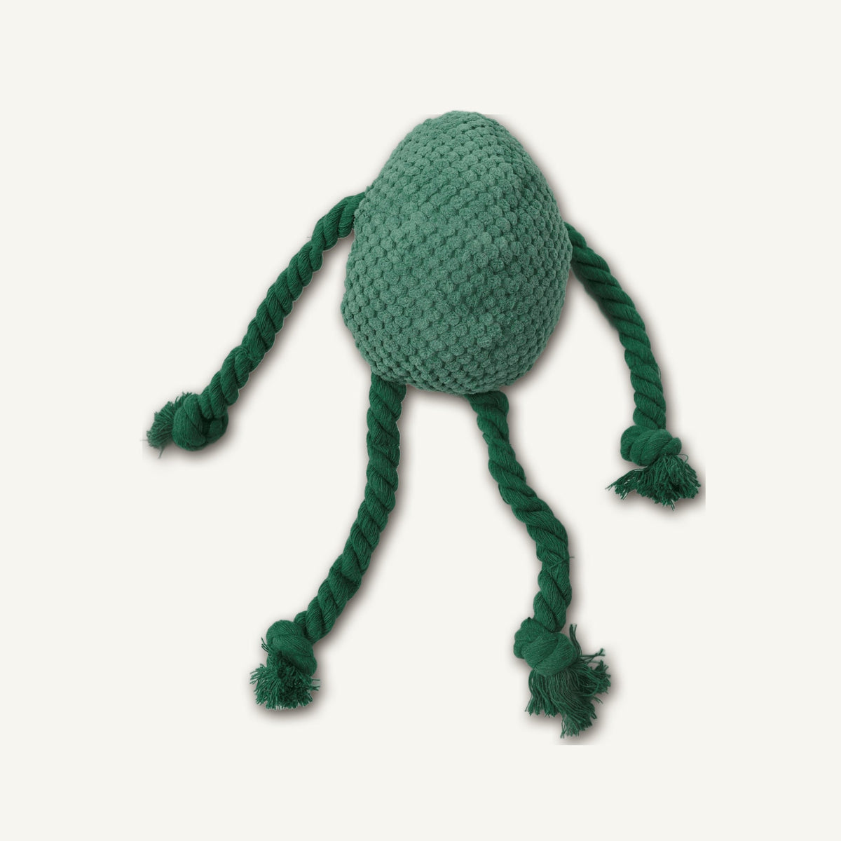 Plush Avocado with Cotton Rope – GMR046 top perspective view on warm neutral background for wholesale pet brands