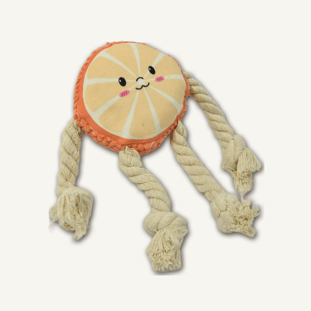 Plush Orange with Cotton Rope – GMR047 alternate product angle on warm neutral background for wholesale pet brands