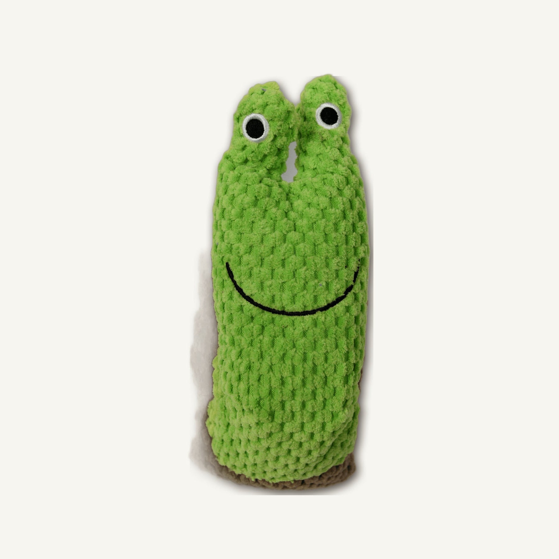 Green Snail Treat-Hiding Toy – GMR124 side perspective view on warm neutral background for wholesale pet brands