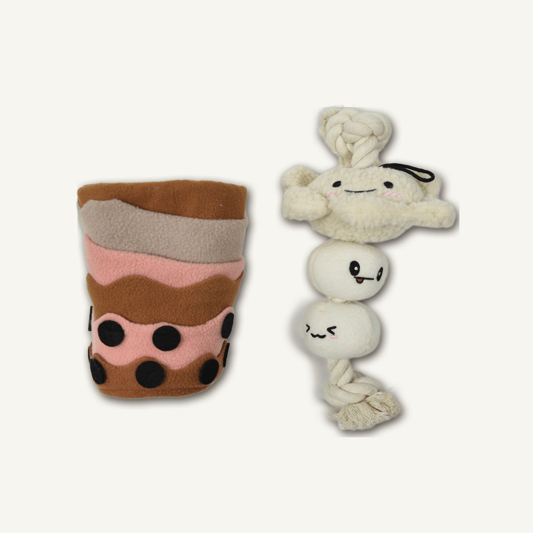 Milk Tea Snuffle Toy – GMR211 side perspective view on warm neutral background for wholesale pet brands