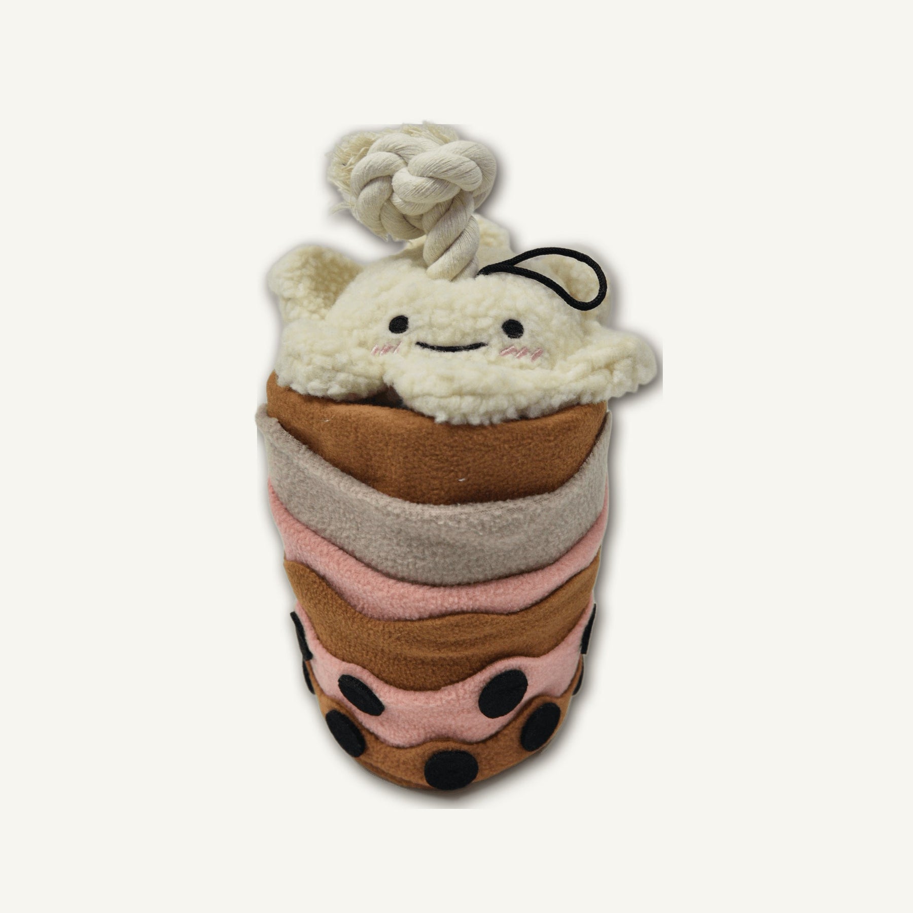 Milk Tea Snuffle Toy – GMR211 top perspective view on warm neutral background for wholesale pet brands