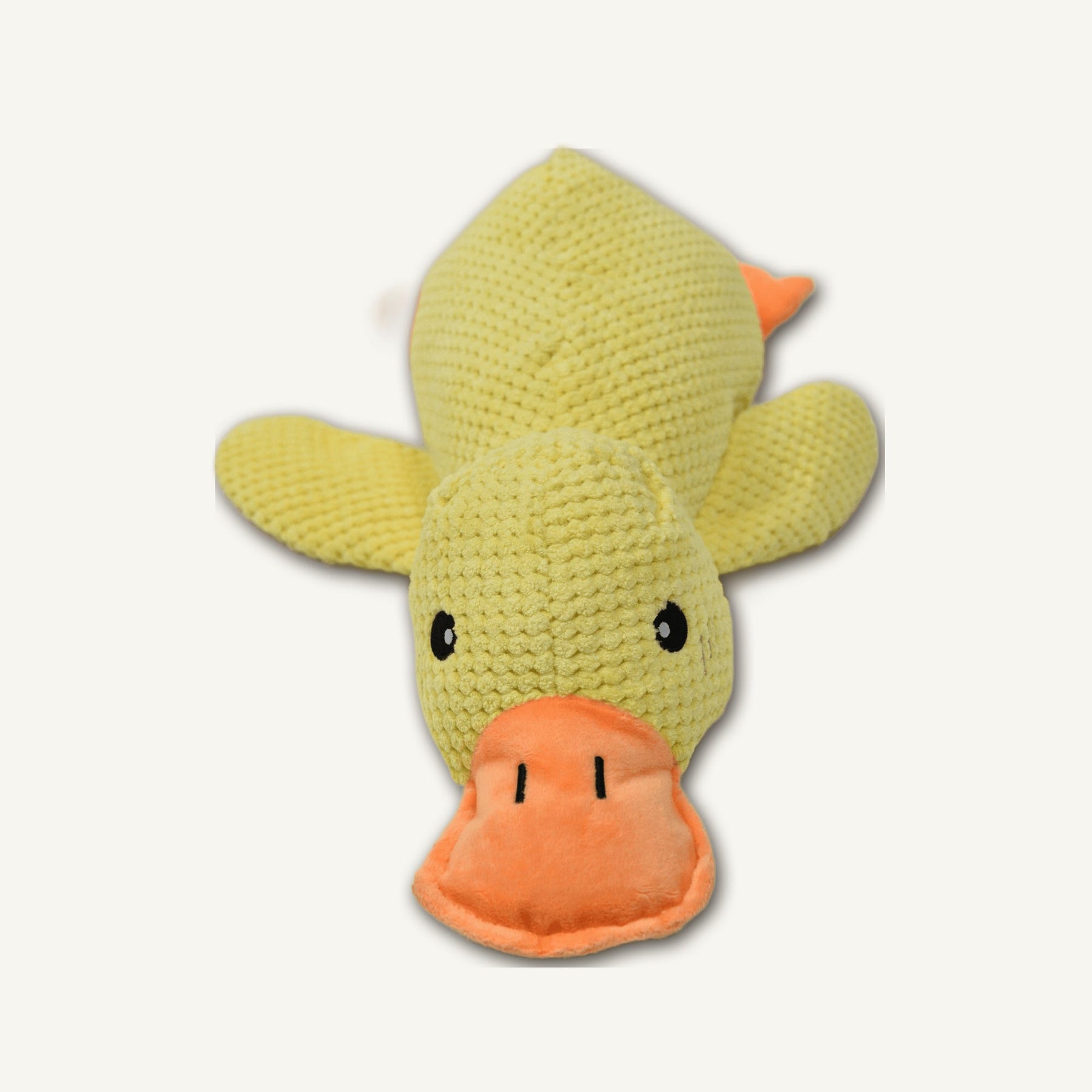 Large Squeaky Yellow Duck – GMR415-L rear perspective view on warm neutral background for wholesale pet brands