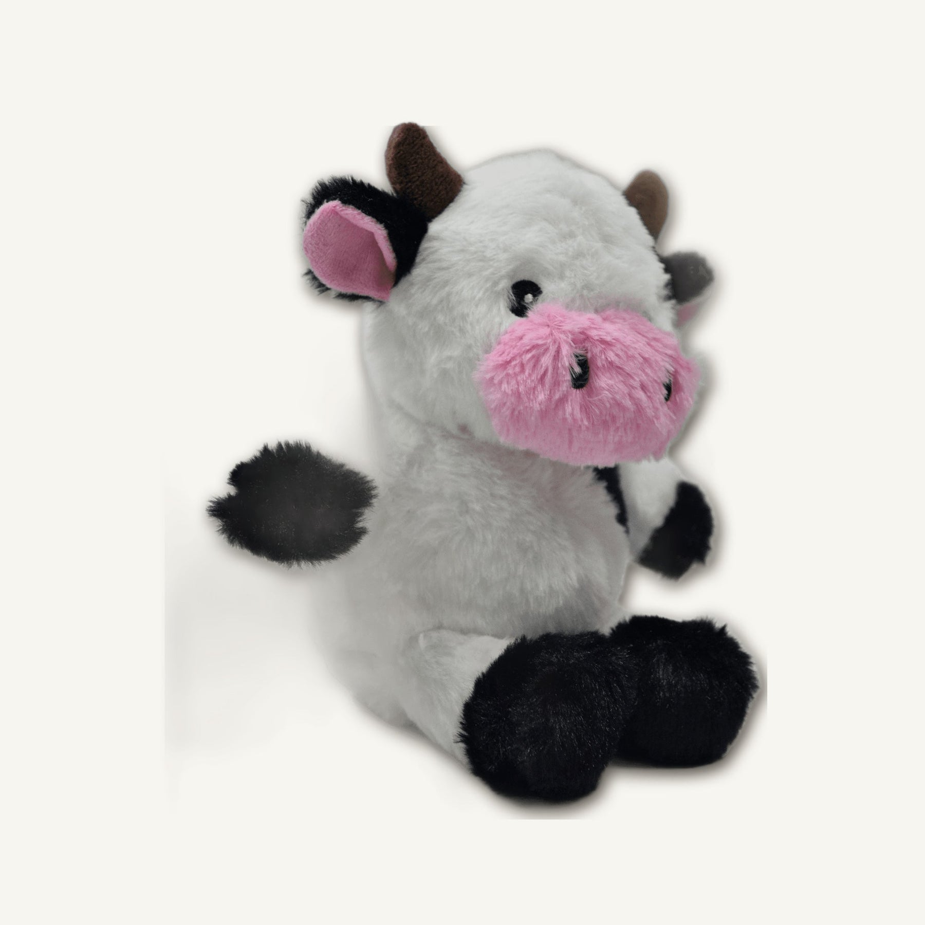 Seated Cow Plush Toy – GMR464 alternate product angle on warm neutral background for wholesale pet brands