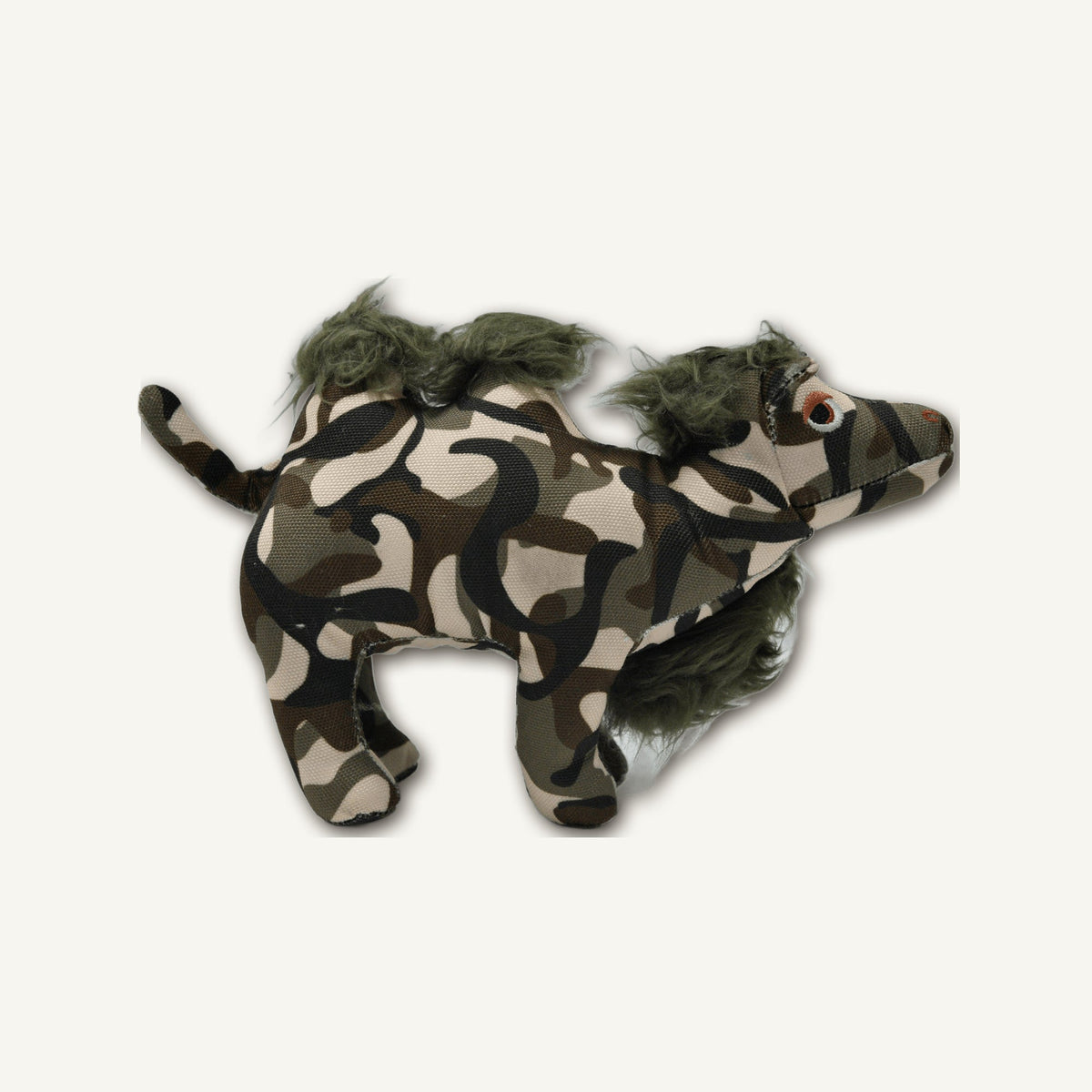 Grey Wild Boar Plush Toy – GMR468 side perspective view on warm neutral background for wholesale pet brands