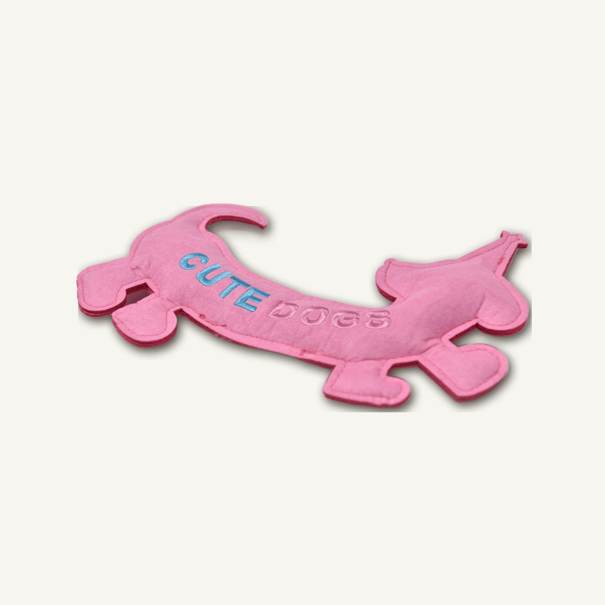 Dachshund Plush Frisbee – GMR546 top perspective view on warm neutral background for wholesale pet brands