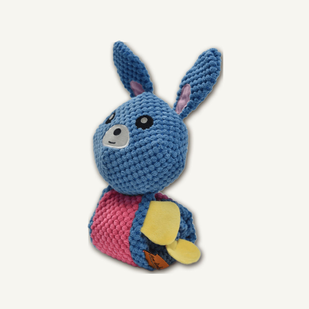 Pineapple Fleece Treat-Hiding Blue Rabbit – GMR547 side perspective view on warm neutral background for wholesale pet brands