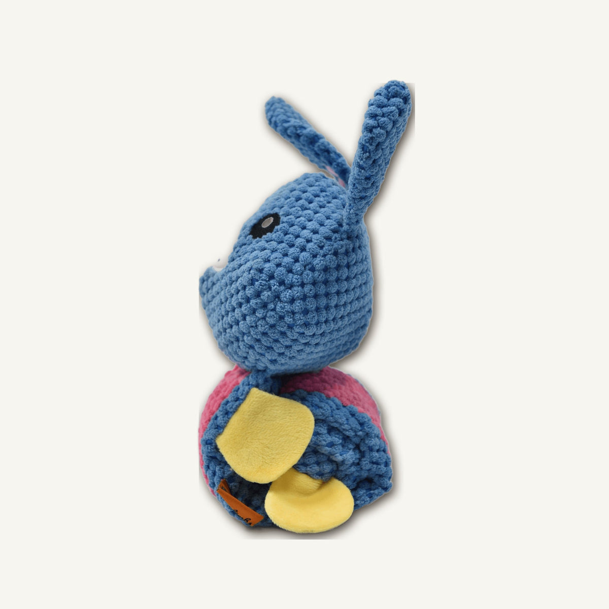 Pineapple Fleece Treat-Hiding Blue Rabbit – GMR547 rear perspective view on warm neutral background for wholesale pet brands