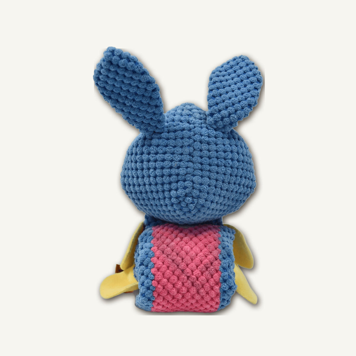 Pineapple Fleece Treat-Hiding Blue Rabbit – GMR547 top perspective view on warm neutral background for wholesale pet brands