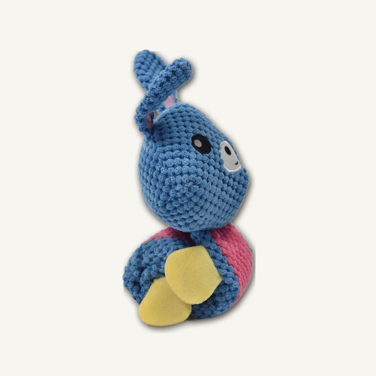 Pineapple Fleece Treat-Hiding Blue Rabbit – GMR547 construction detail view on warm neutral background for wholesale pet brands