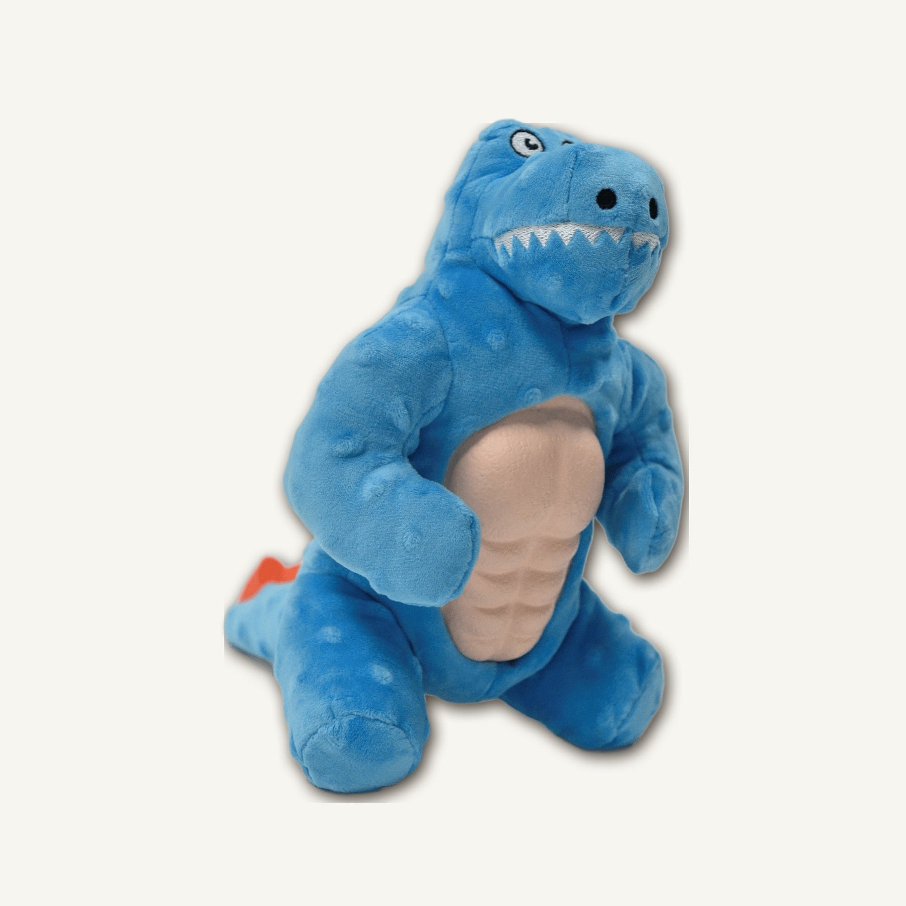 Large Muscle Dinosaur Rubber Plush Toy – GMX101 alternate product angle on warm neutral background for wholesale pet brands