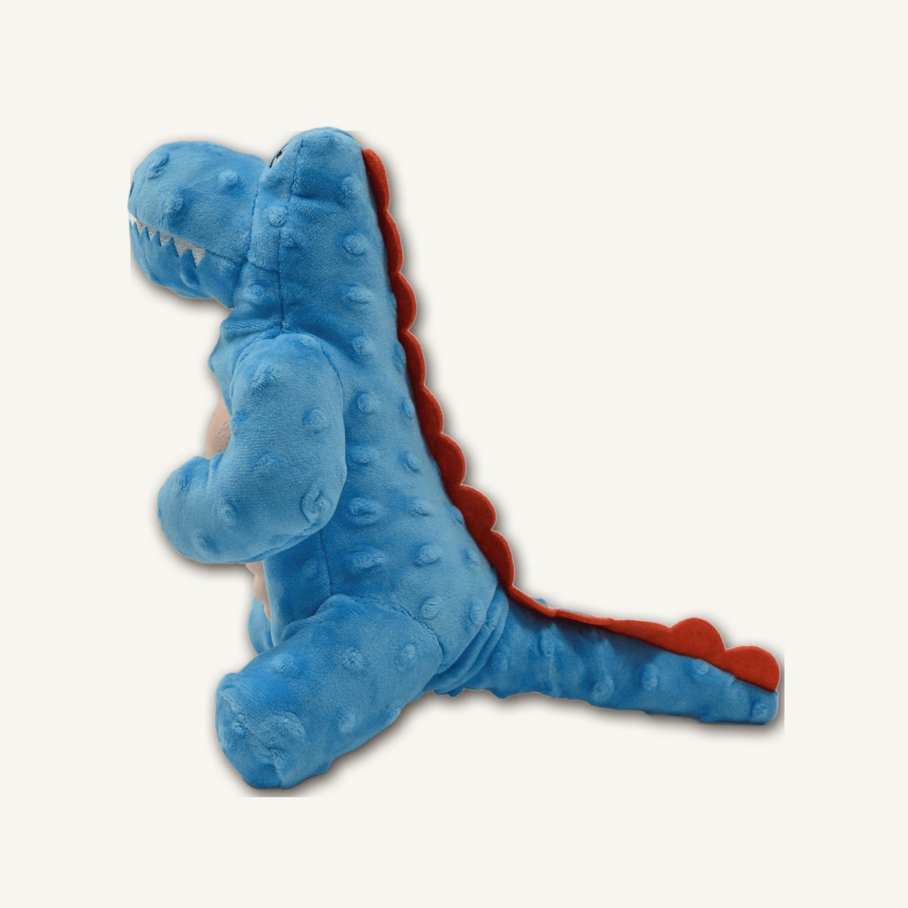 Large Muscle Dinosaur Rubber Plush Toy – GMX101 side perspective view on warm neutral background for wholesale pet brands