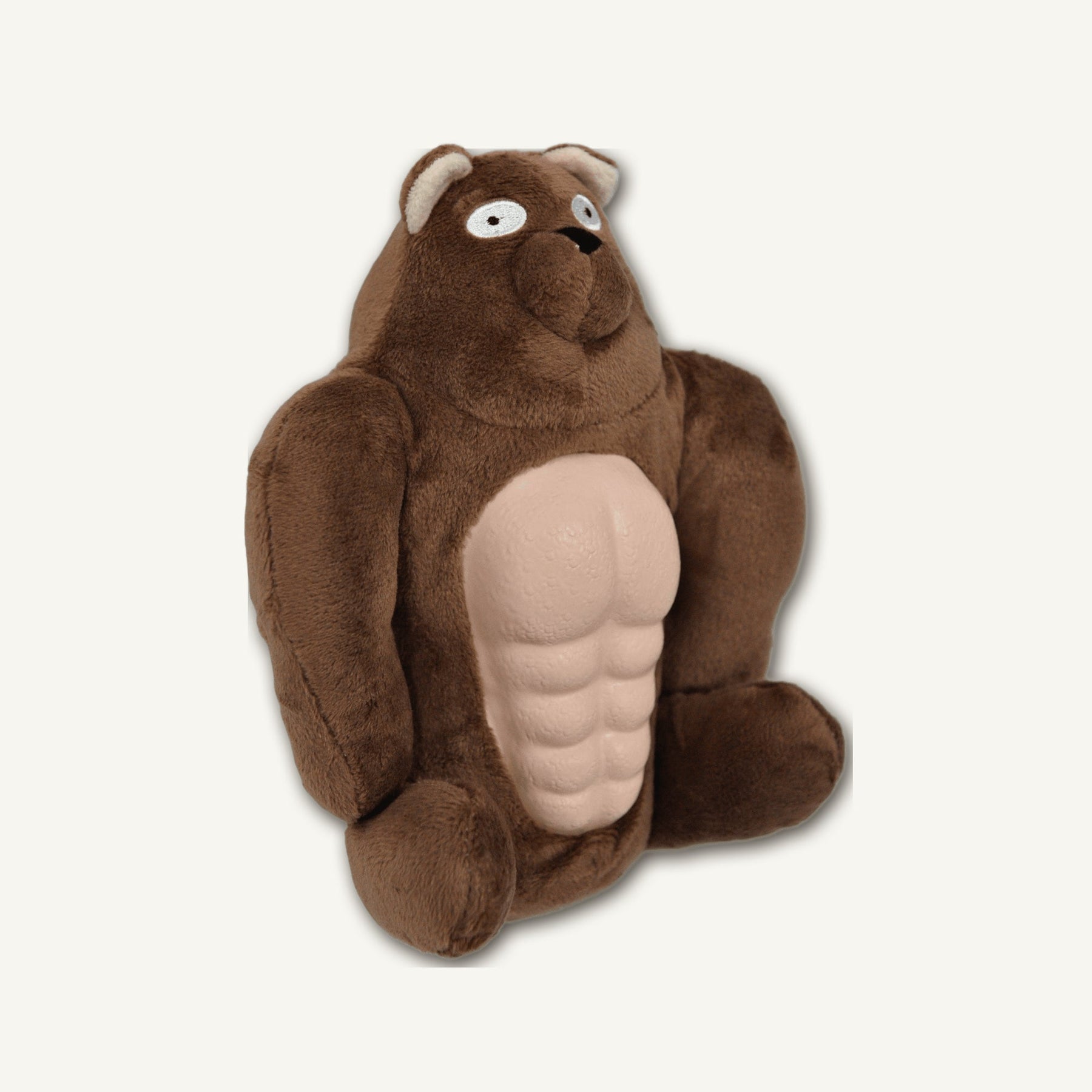 Small Muscle Bear Rubber Plush Toy – GMX102 alternate product angle on warm neutral background for wholesale pet brands