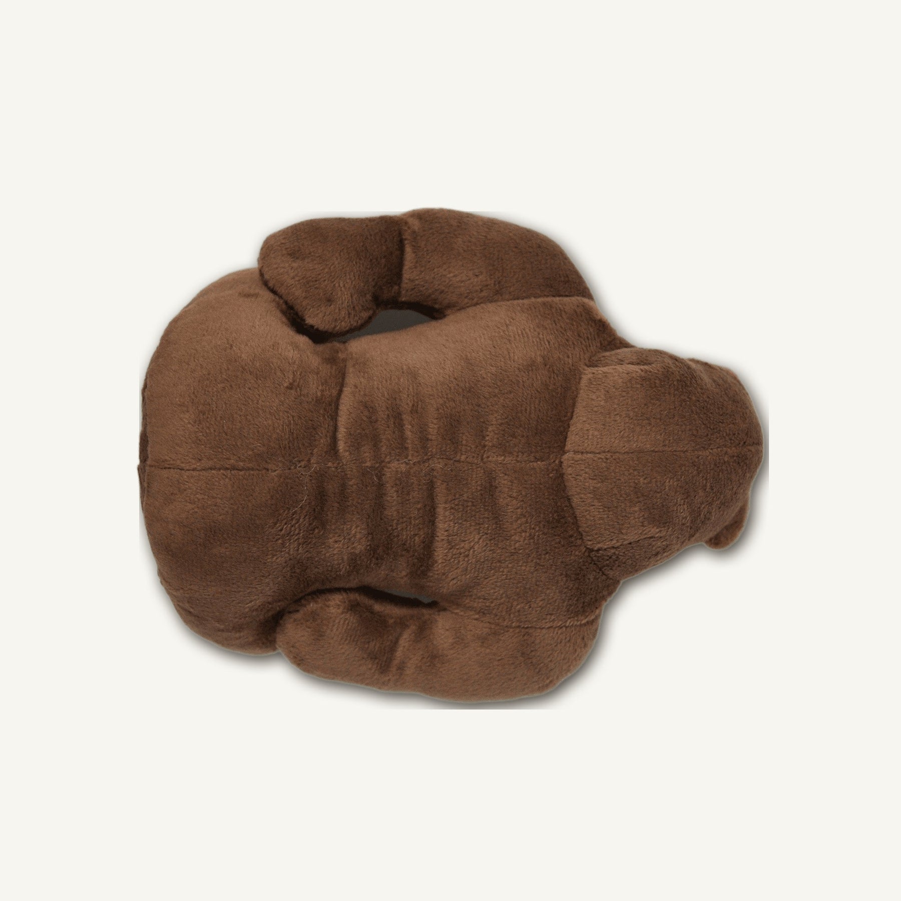 Small Muscle Bear Rubber Plush Toy – GMX102 rear perspective view on warm neutral background for wholesale pet brands