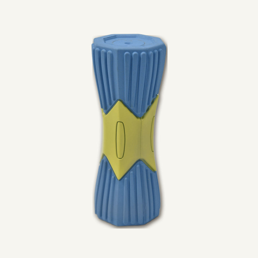 Blue Drum Rubber Chew Toy – GXJ020 hero product view on warm neutral background for wholesale pet brands