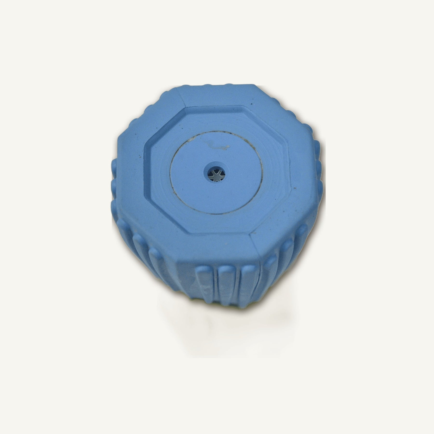 Blue Drum Rubber Chew Toy – GXJ020 side perspective view on warm neutral background for wholesale pet brands