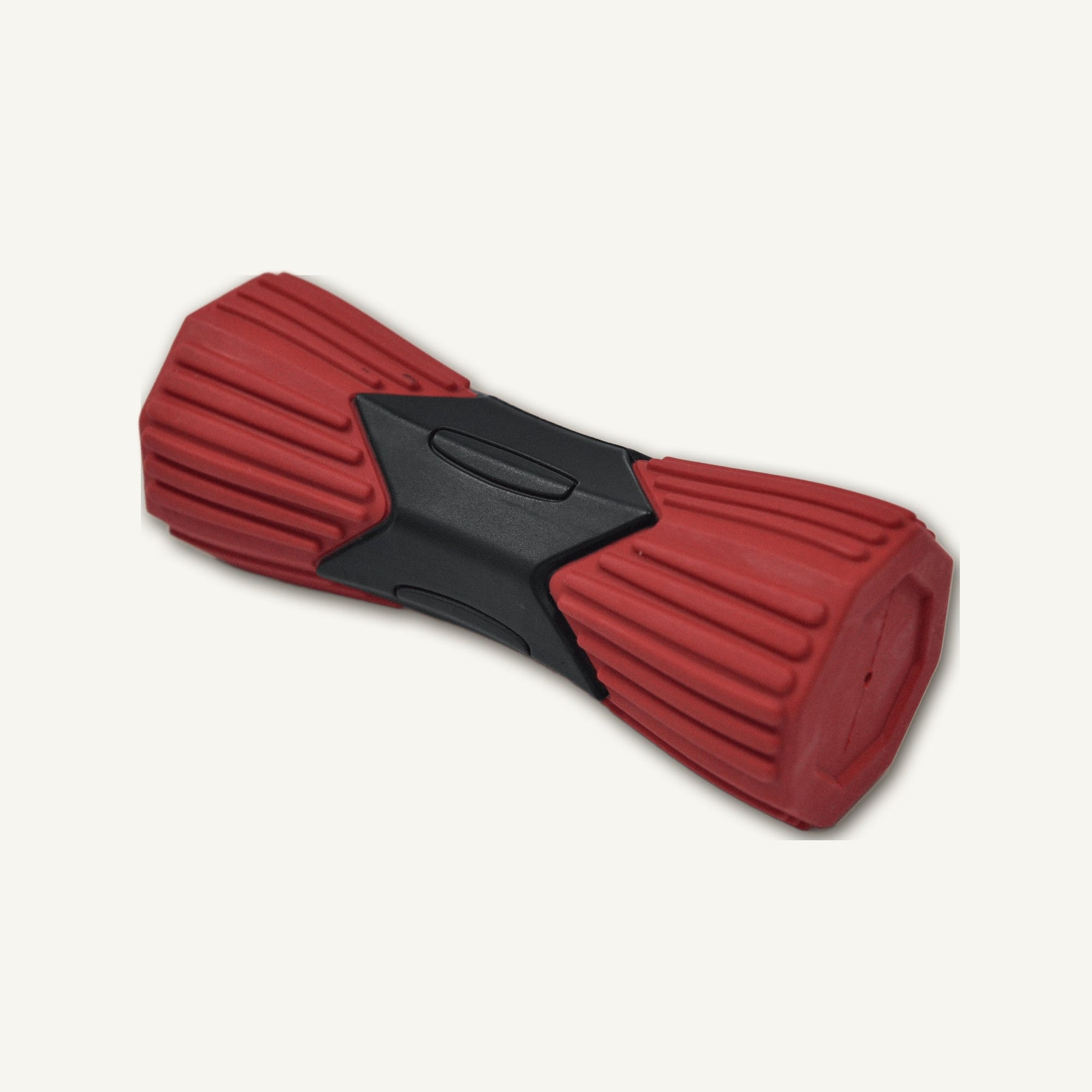 Red Drum Rubber Chew Toy – GXJ021 top perspective view on warm neutral background for wholesale pet brands