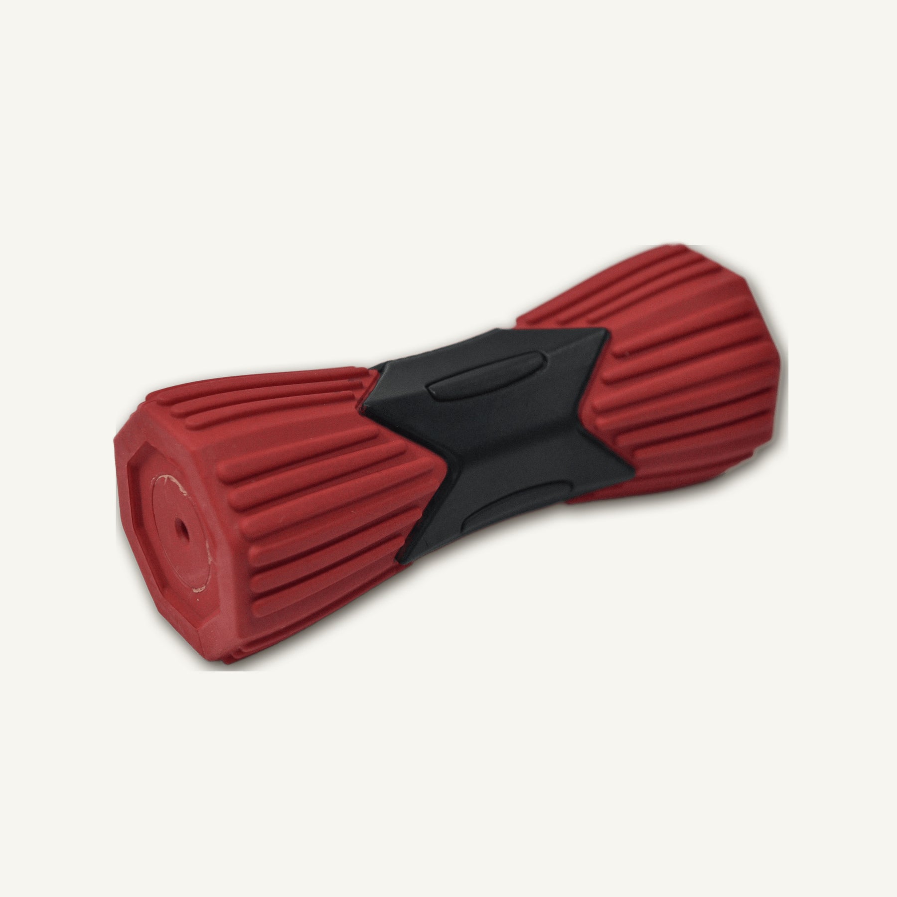 Red Drum Rubber Chew Toy – GXJ021 construction detail view on warm neutral background for wholesale pet brands