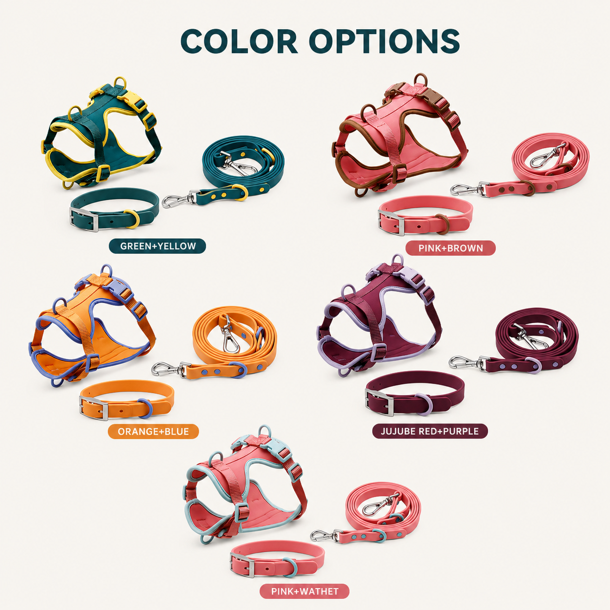 Escape-Resistant Dog Harness, Collar & Leash Set