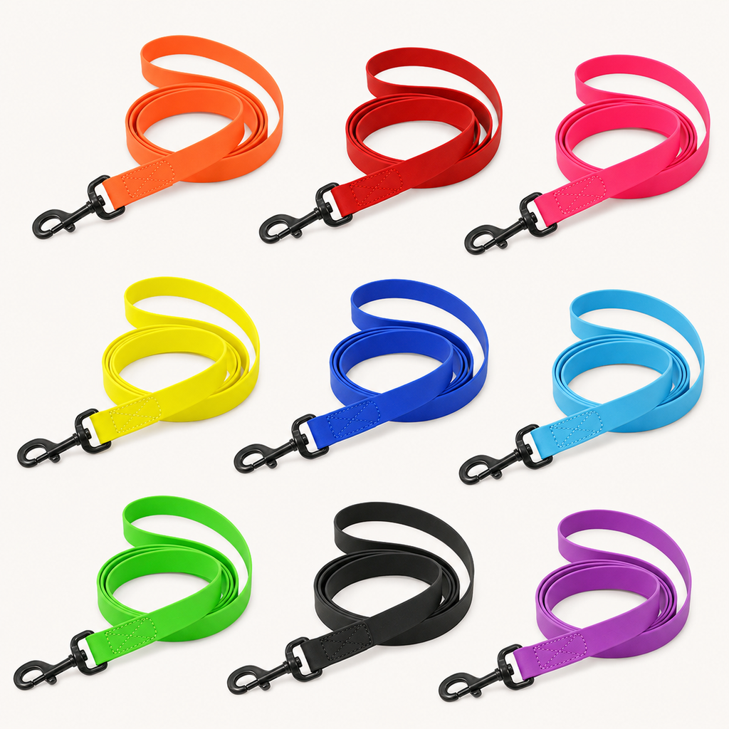 Solid Color PVC Webbing Dog Leash