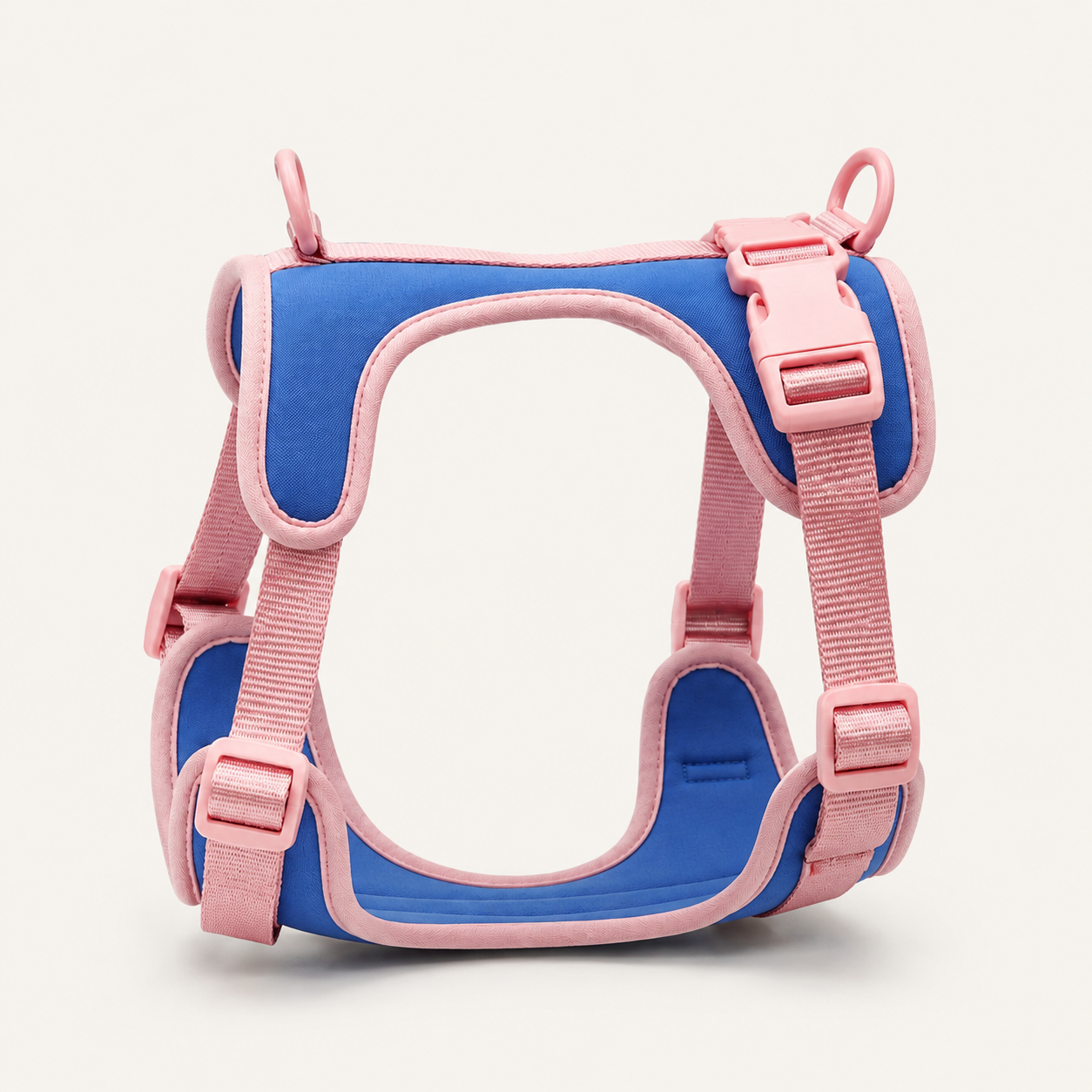 Blush-Trim Padded Dual-Attachment Dog Harness