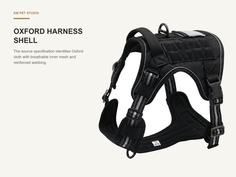 Oxford Harness Shell detail on oxford tactical dog harness collar and leash set for wholesale buyers
