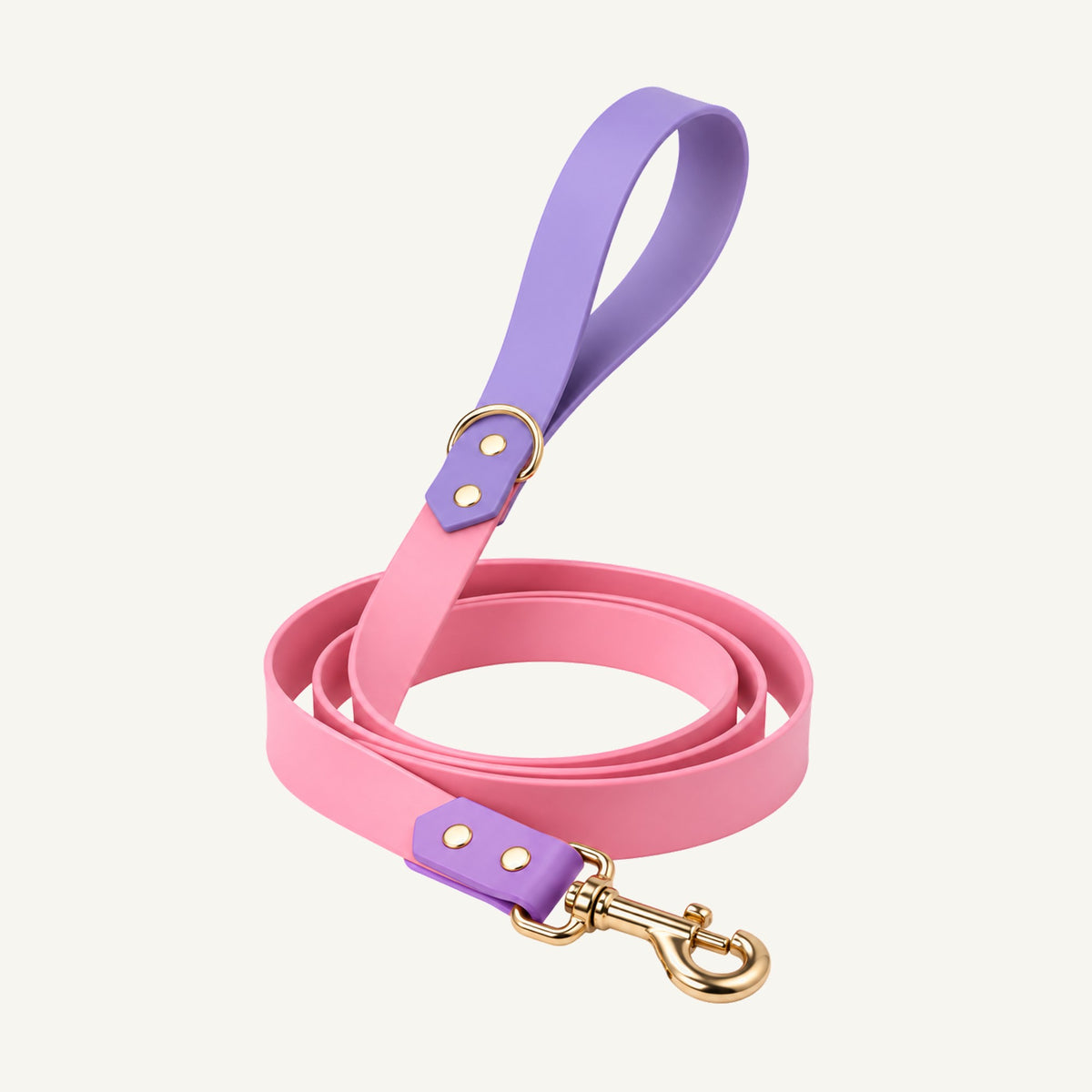 PVC Color Block Waterproof Dog Leash with Metal Clip