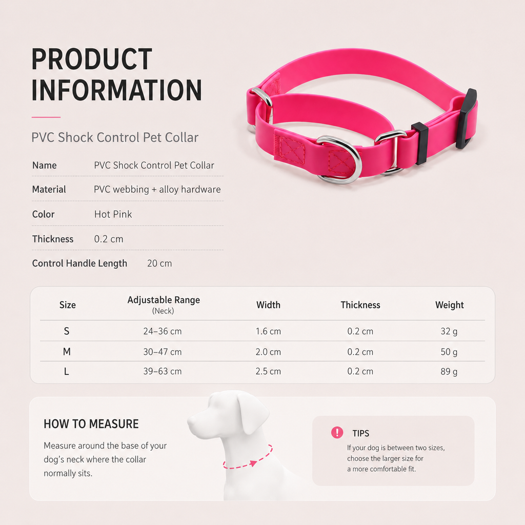 Heavy Duty Waterproof PVC Dog Collar with Control Handle