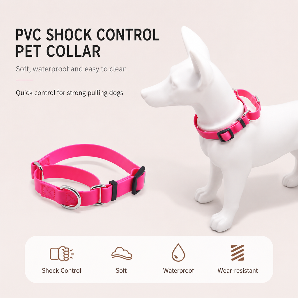 Heavy Duty Waterproof PVC Dog Collar with Control Handle