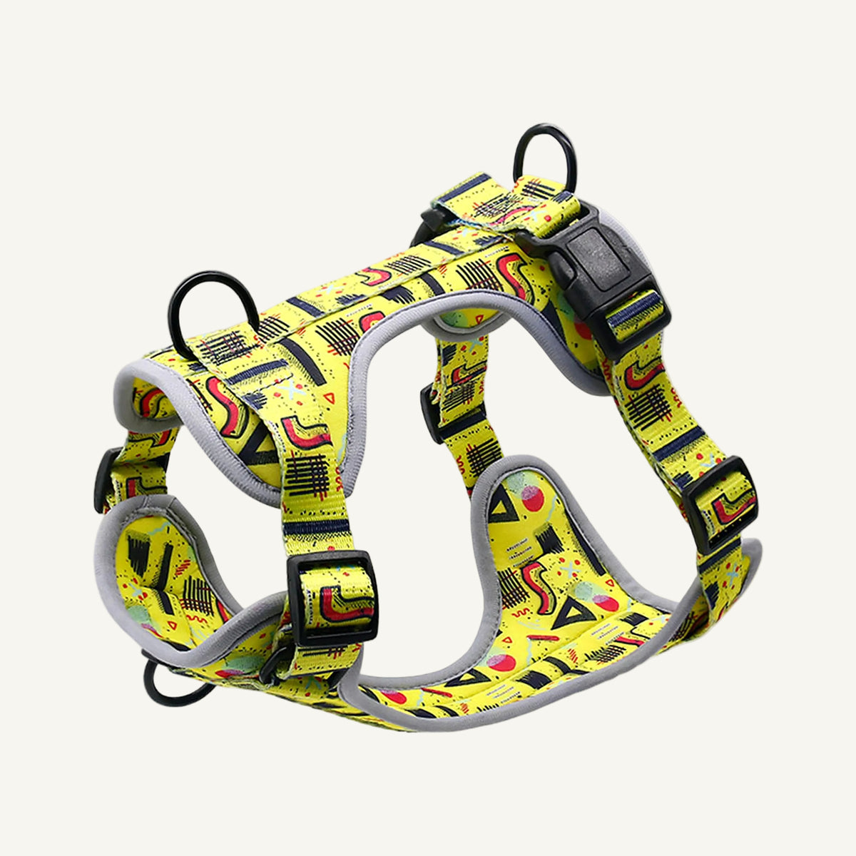 Pattern A4 printed neoprene no pull dog harness catalogue view for private label buyers