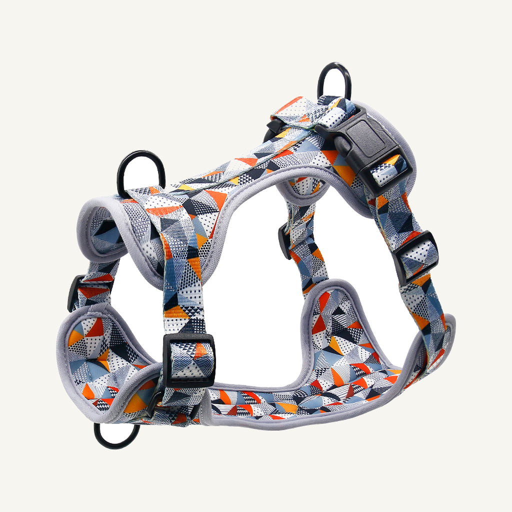 Pattern B1 printed neoprene no pull dog harness catalogue view for private label buyers