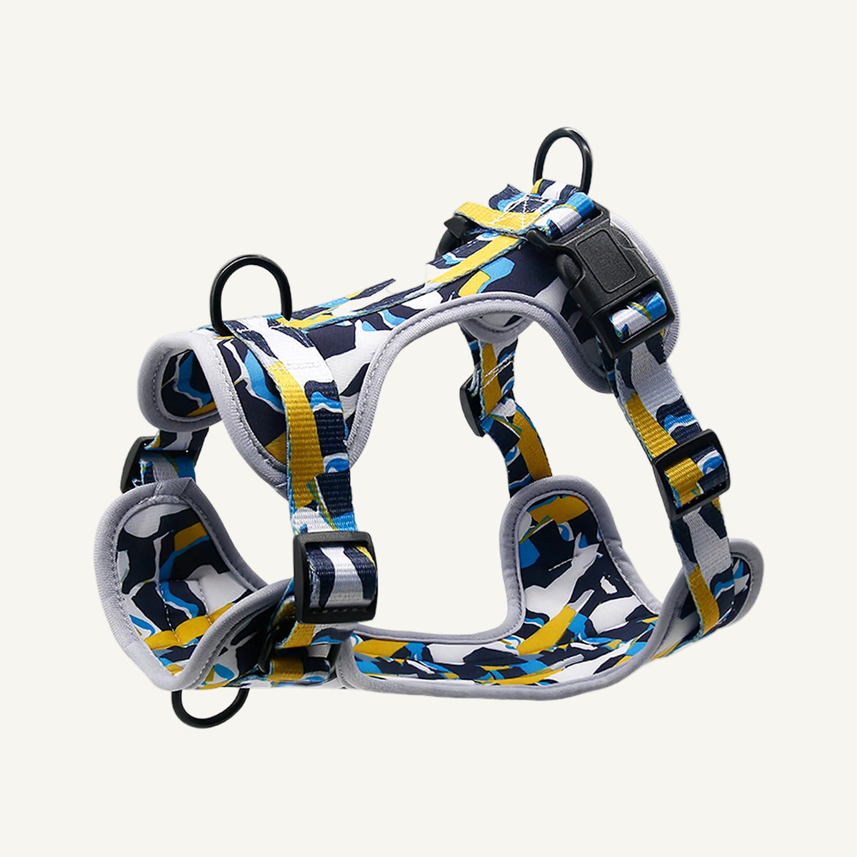 Pattern B4 printed neoprene no pull dog harness catalogue view for private label buyers